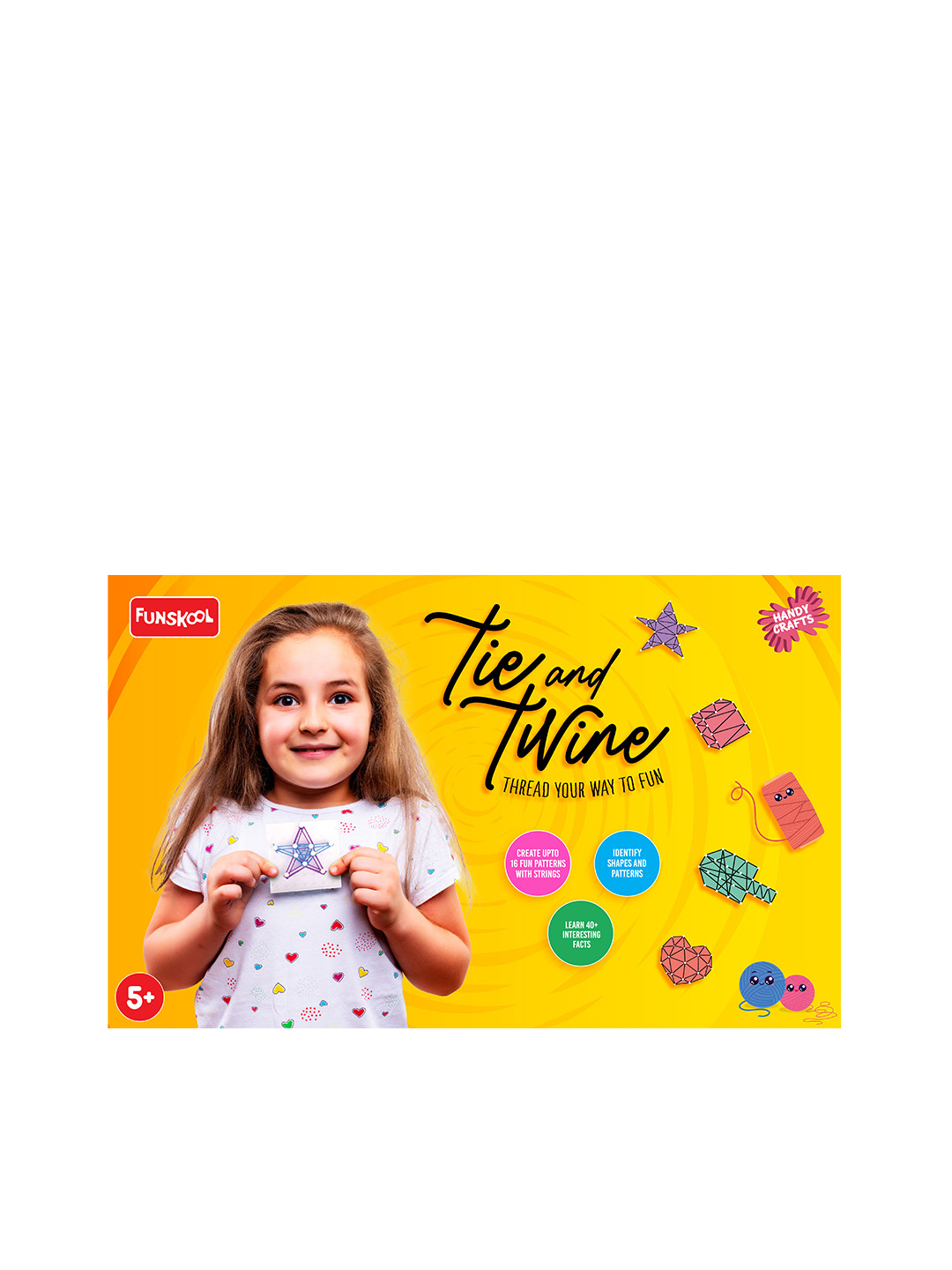 Handycrafts Kids Tie & Twine Thread Your Way To Fun DIY Kit For Age 5+