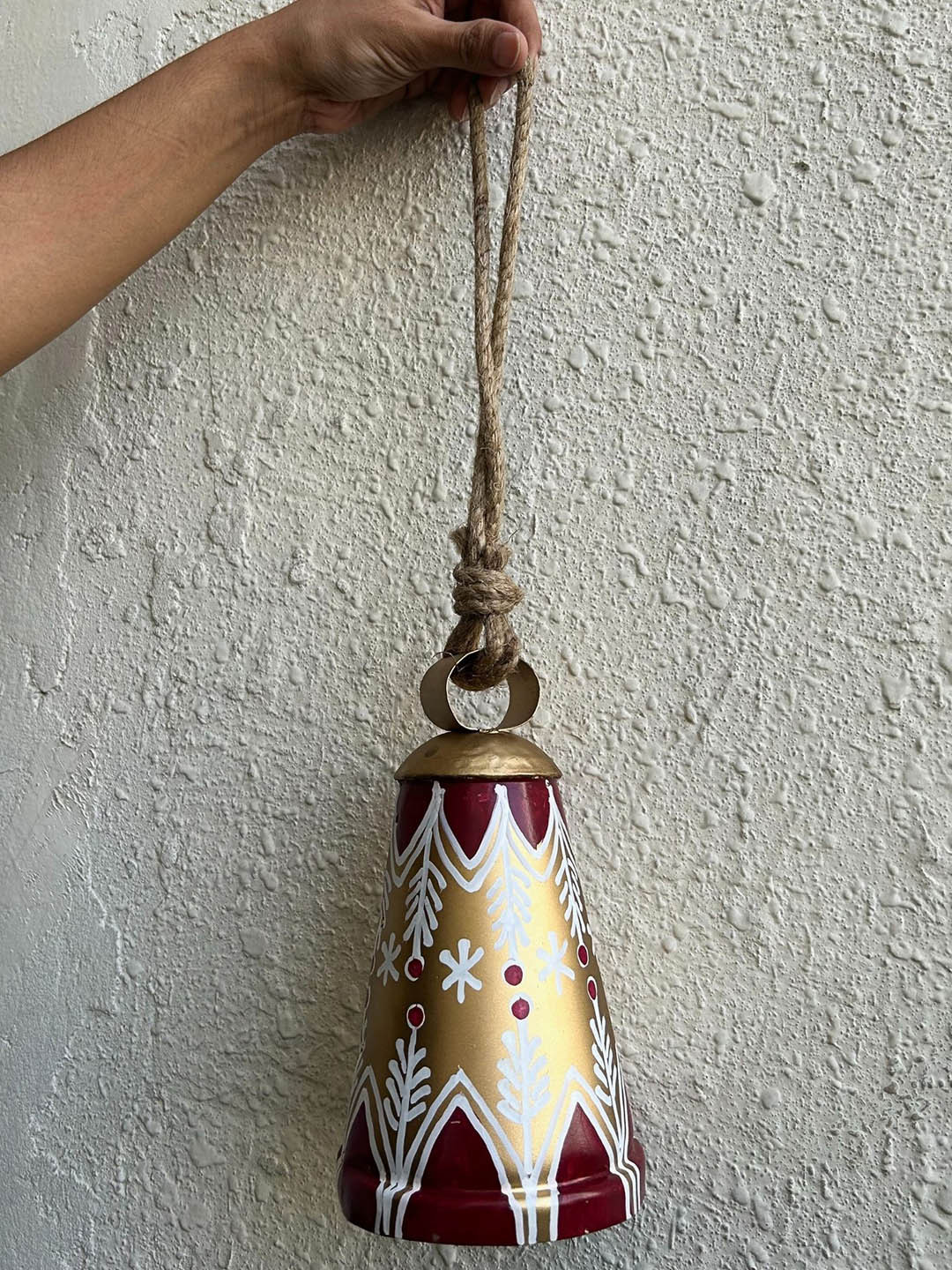 JASMEY HOMES Harmony Bell Jute Matte Hanging Hall Wall Hangings-7.8In