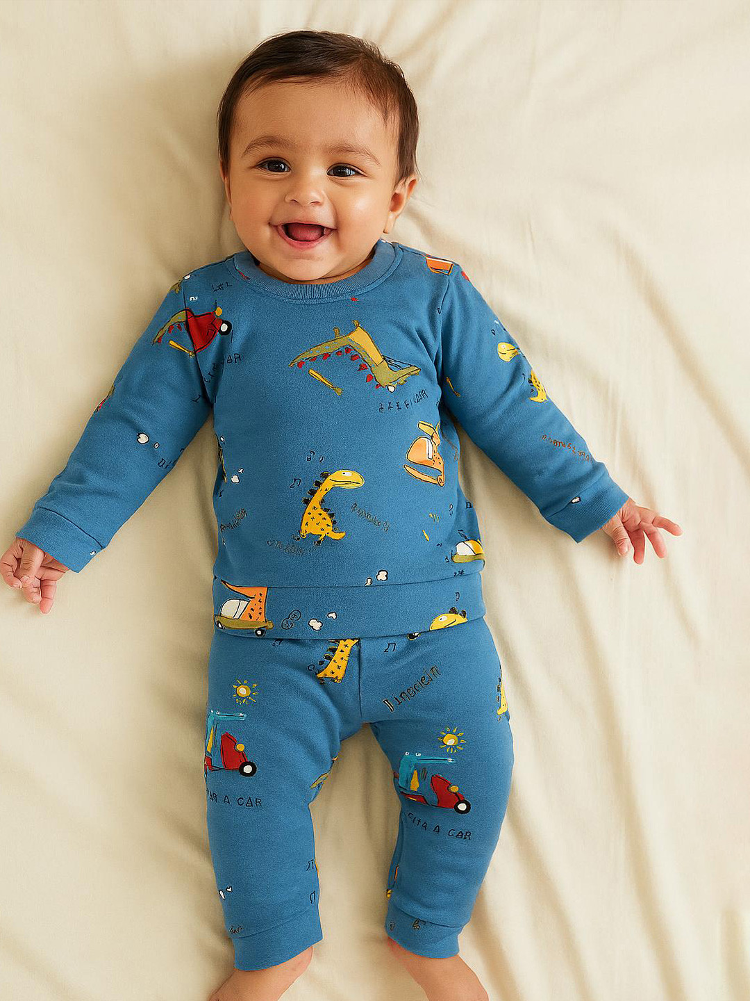 MeeMee Kids Conversational Printed Comfortable Fit T-Shirt With Lounge pants