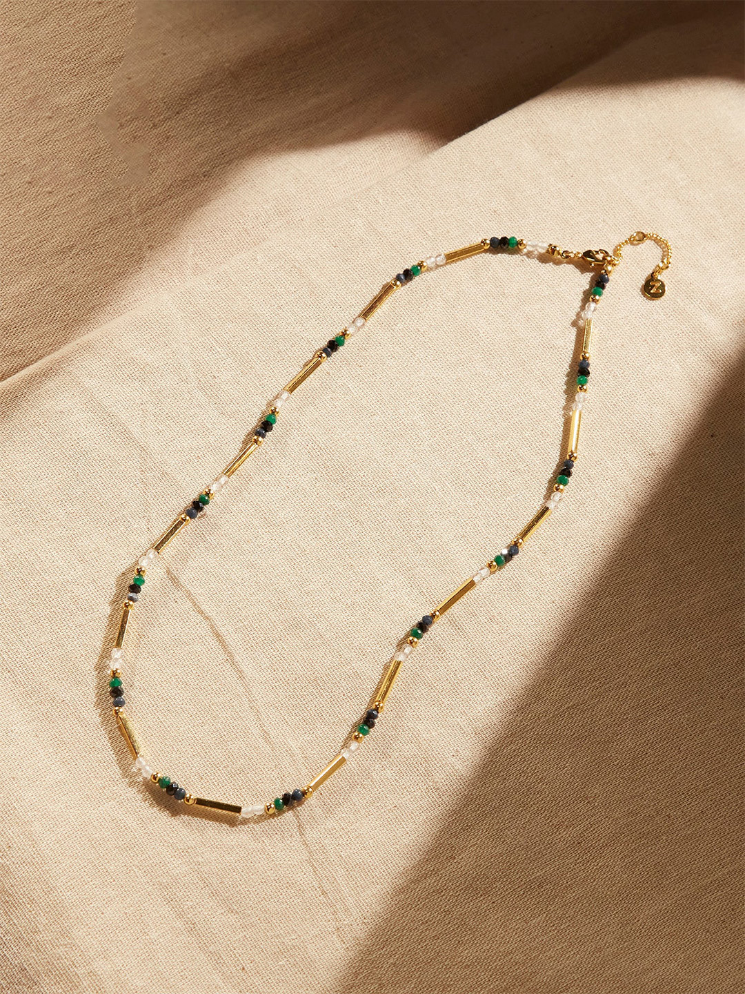 Accessorize London 14K Gold Plated Z Mixed Stone Necklace