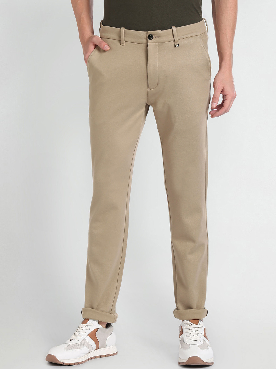Arrow Sport Men Jackson Low-Rise Skinny Fit Autoflex Regular Trousers