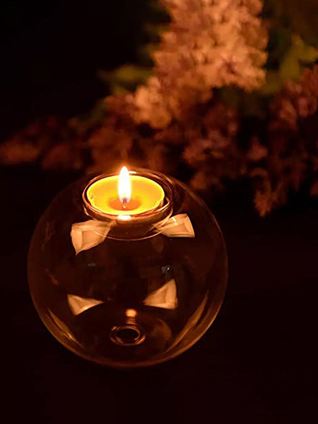The Purple Tree Transparent Glass Candle Holder