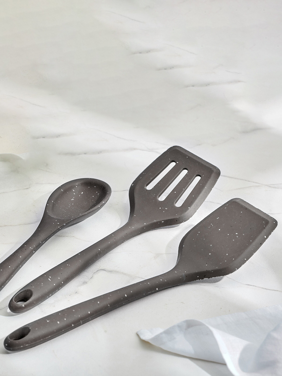 Home Centre Marshmallow Aruba Grey Silicone Spoon Cookware