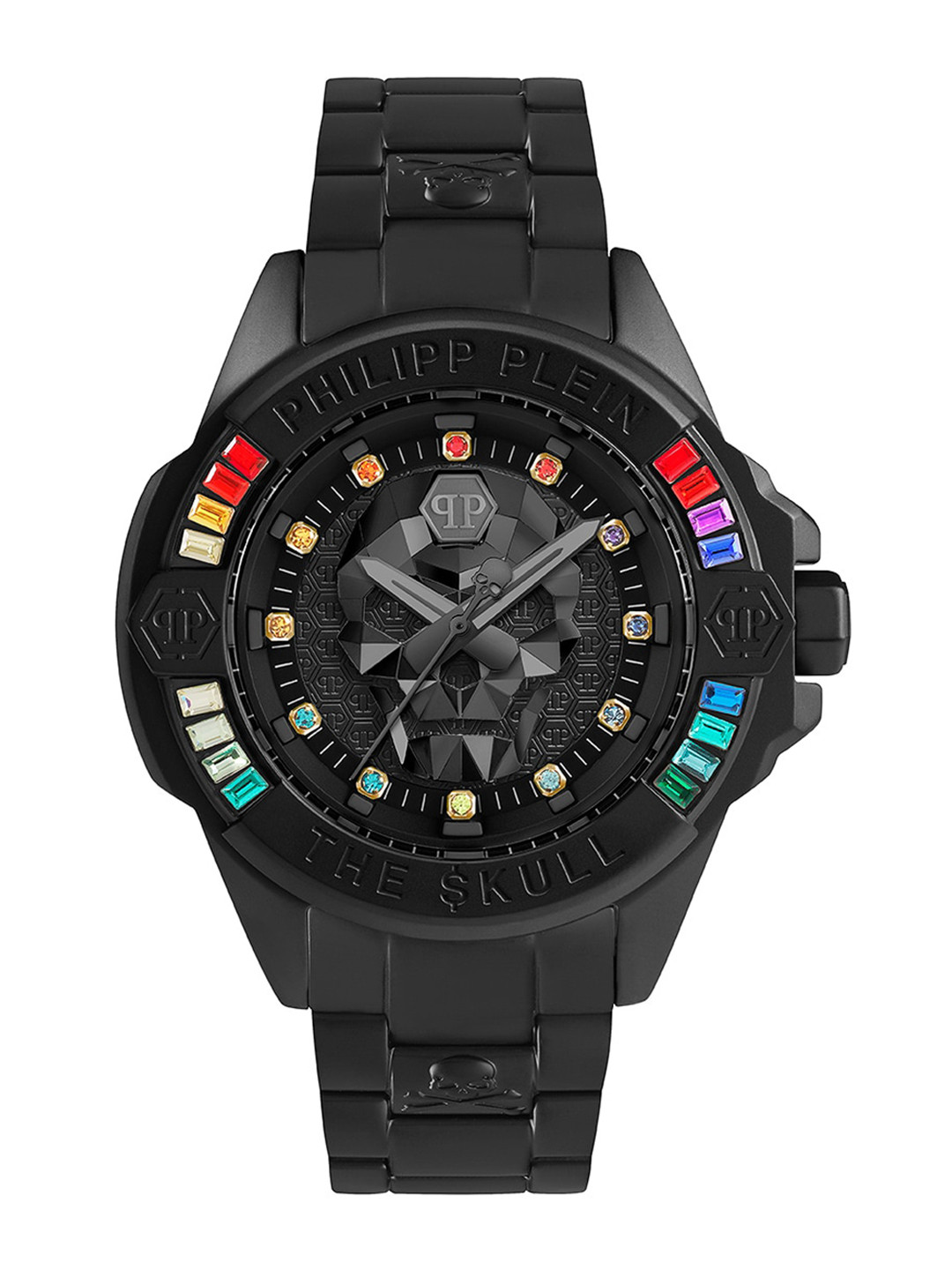PHILIPP PLEIN Unisex Printed Dial & Black Bracelet Style Straps Analogue Watch PWNAA0522