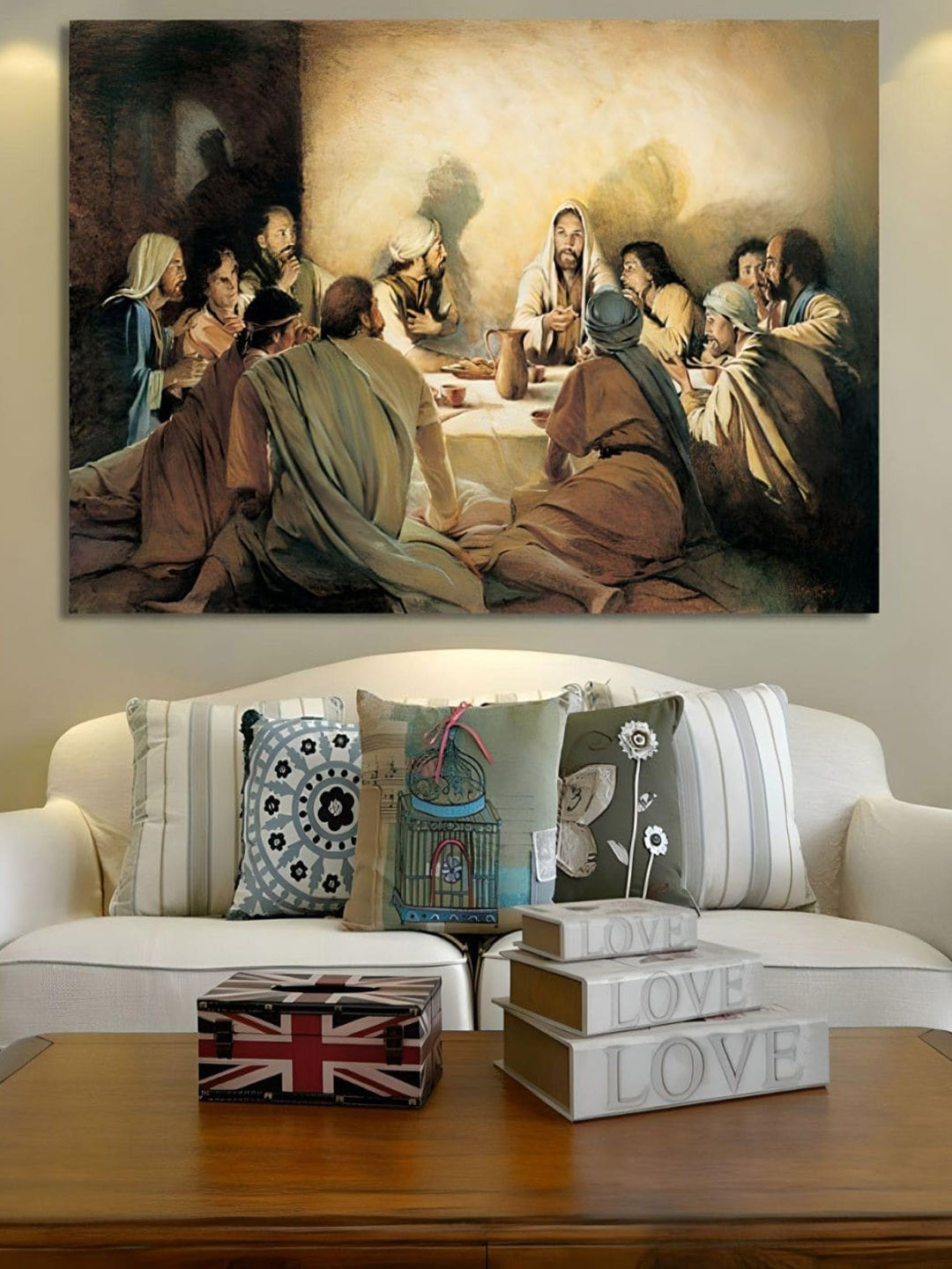 THE HANDMADE FLAIR Cream Classical Painting Wall Art