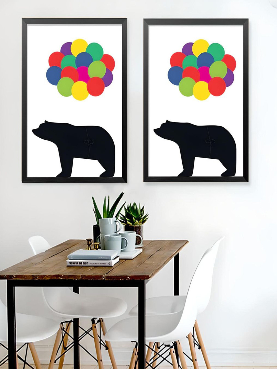 THE HANDMADE FLAIR Family Of Bears Canvas 2 Pcs Paintings Wall Art - 7.87 x 9.84In