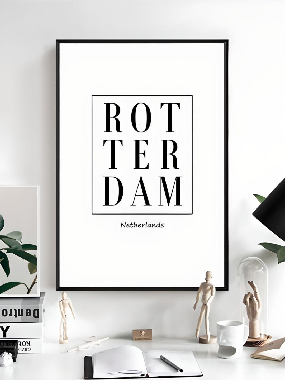 THE HANDMADE FLAIR White Netherlands Printed Framed Canvas Wall Art