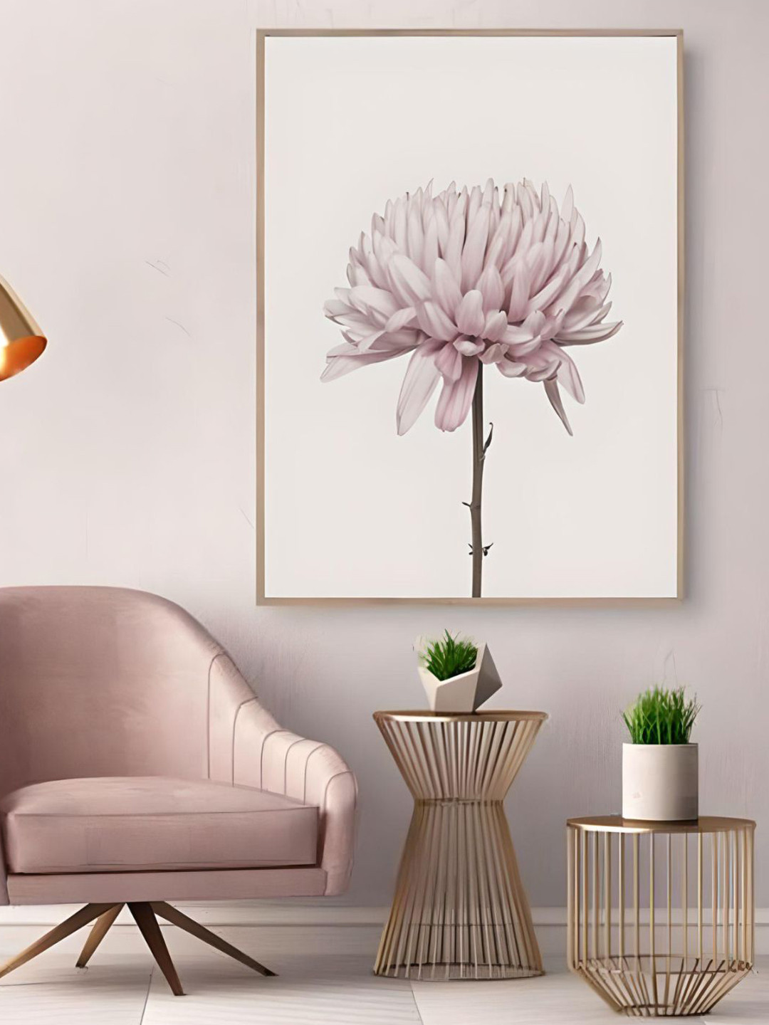 THE HANDMADE FLAIR Pink Peony Floral Painting Wall Art