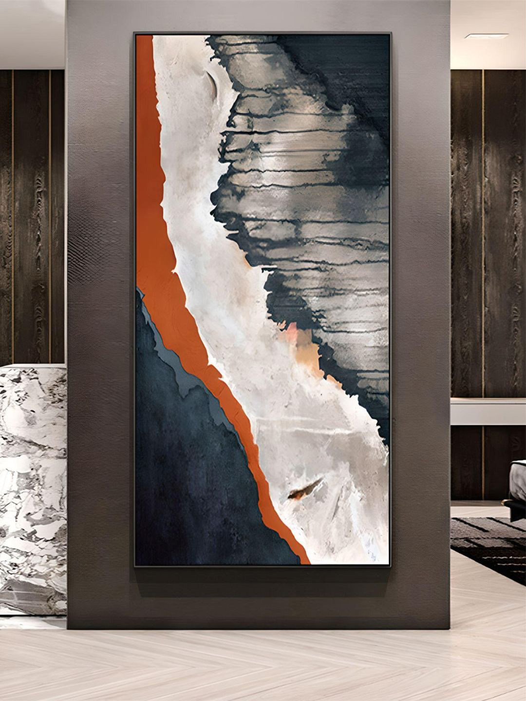 THE HANDMADE FLAIR Wood Wall Rectangle Paintings Wall Art - 62.9 x 31.4In