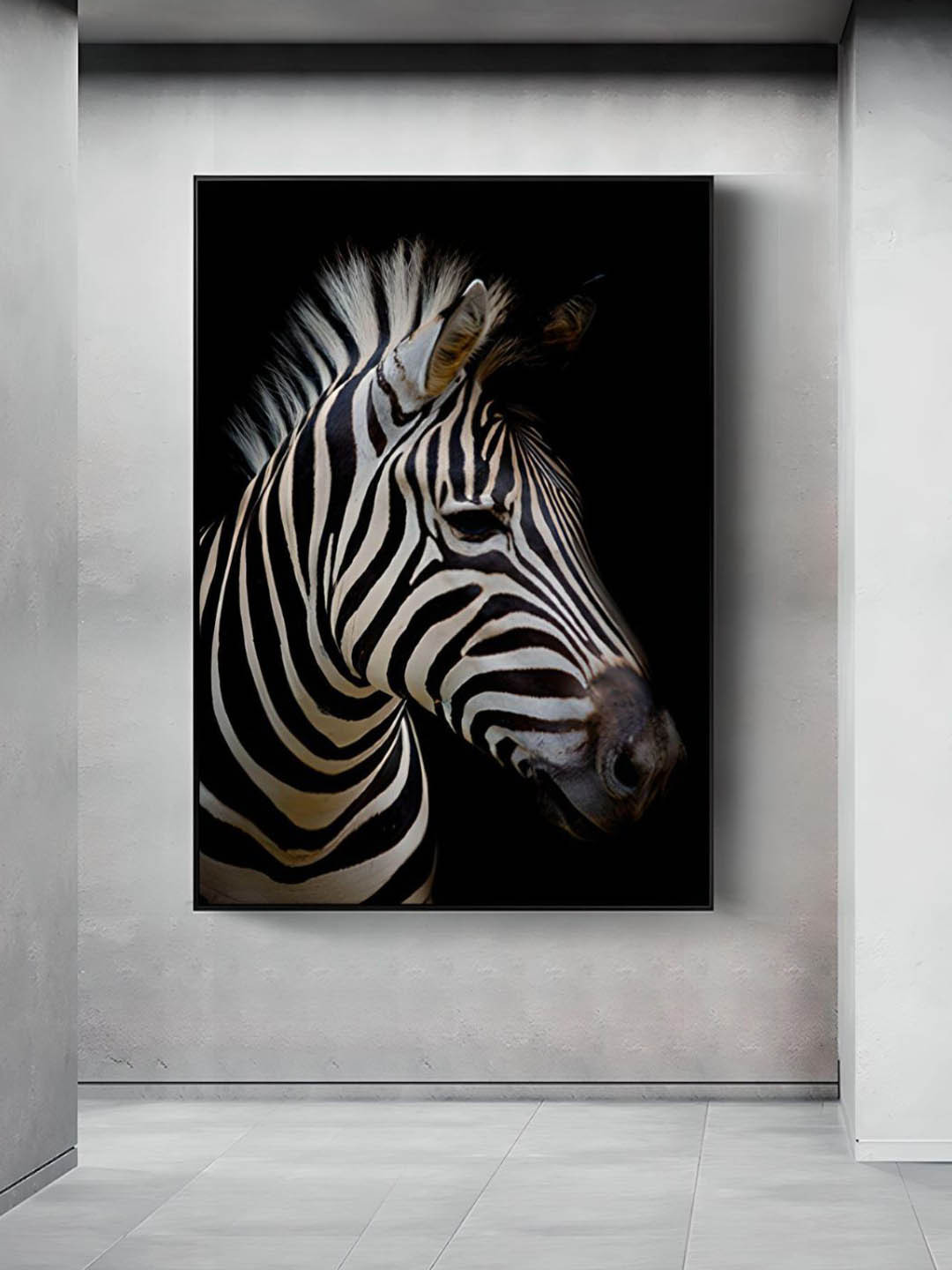 THE HANDMADE FLAIR Black & White Wild Animals Painting Wall Art