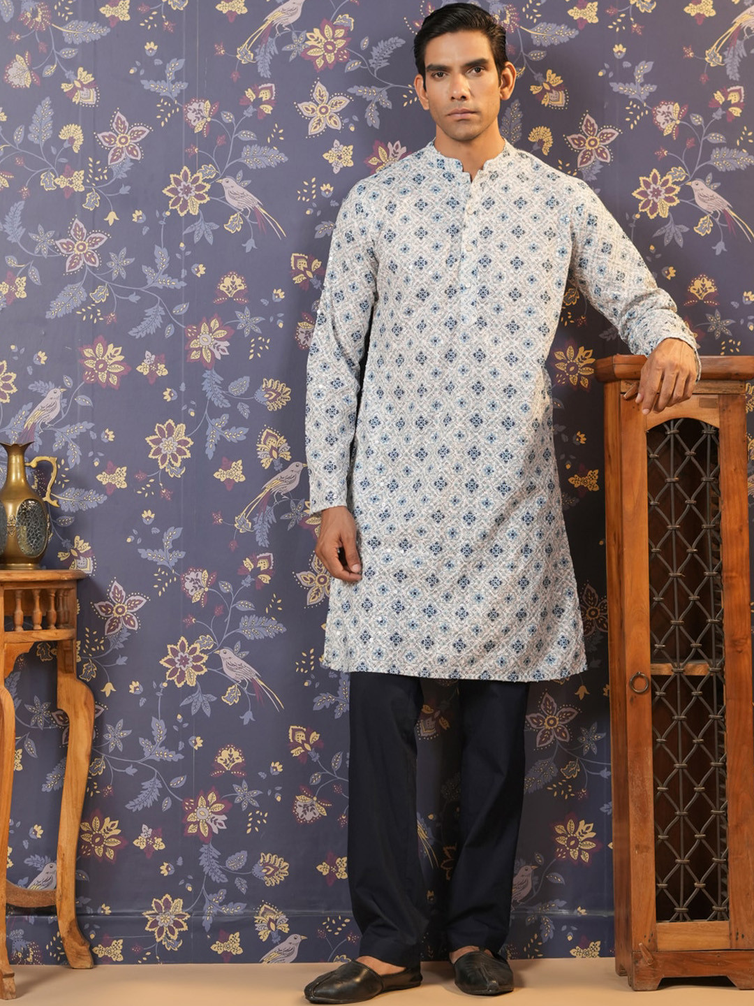 House of Pataudi Ethnic Motifs Printed Pure Cotton Kurta
