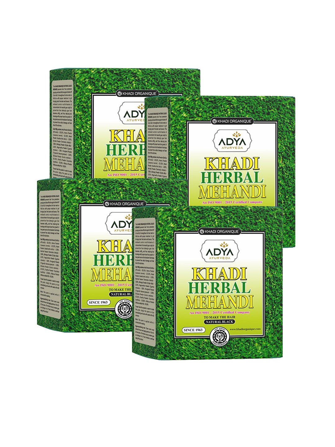 Khadi Organique Set Of 4 Herbal Mehndi 80g - Natural Black