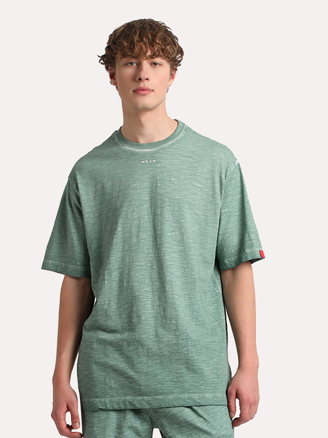 THE BEAR HOUSE Round Neck Drop-Shoulder Pure Cotton T-shirt