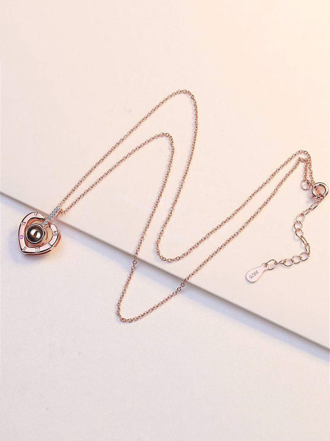 FIMBUL Rose Gold-Plated Heart Pendant With Chain