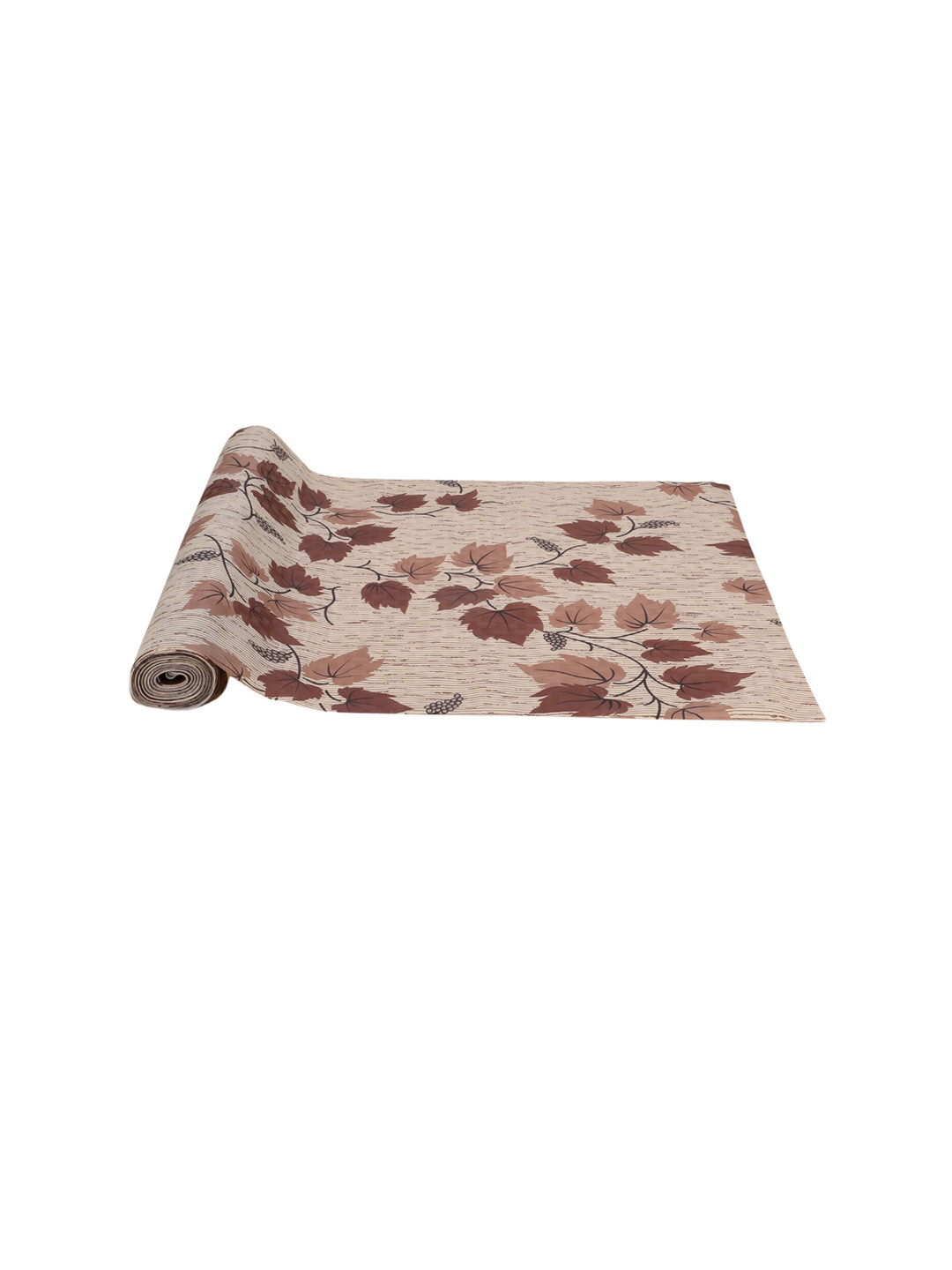 Dakshya Industries Brown Patti Printed Anti Slip Shelf Mat Roll