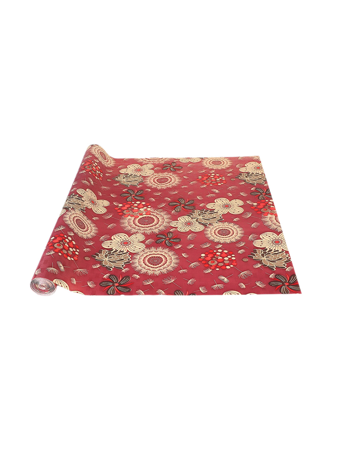 Dakshya Industries Maroon Chakkri Printed Anti Slip Shelf Liner