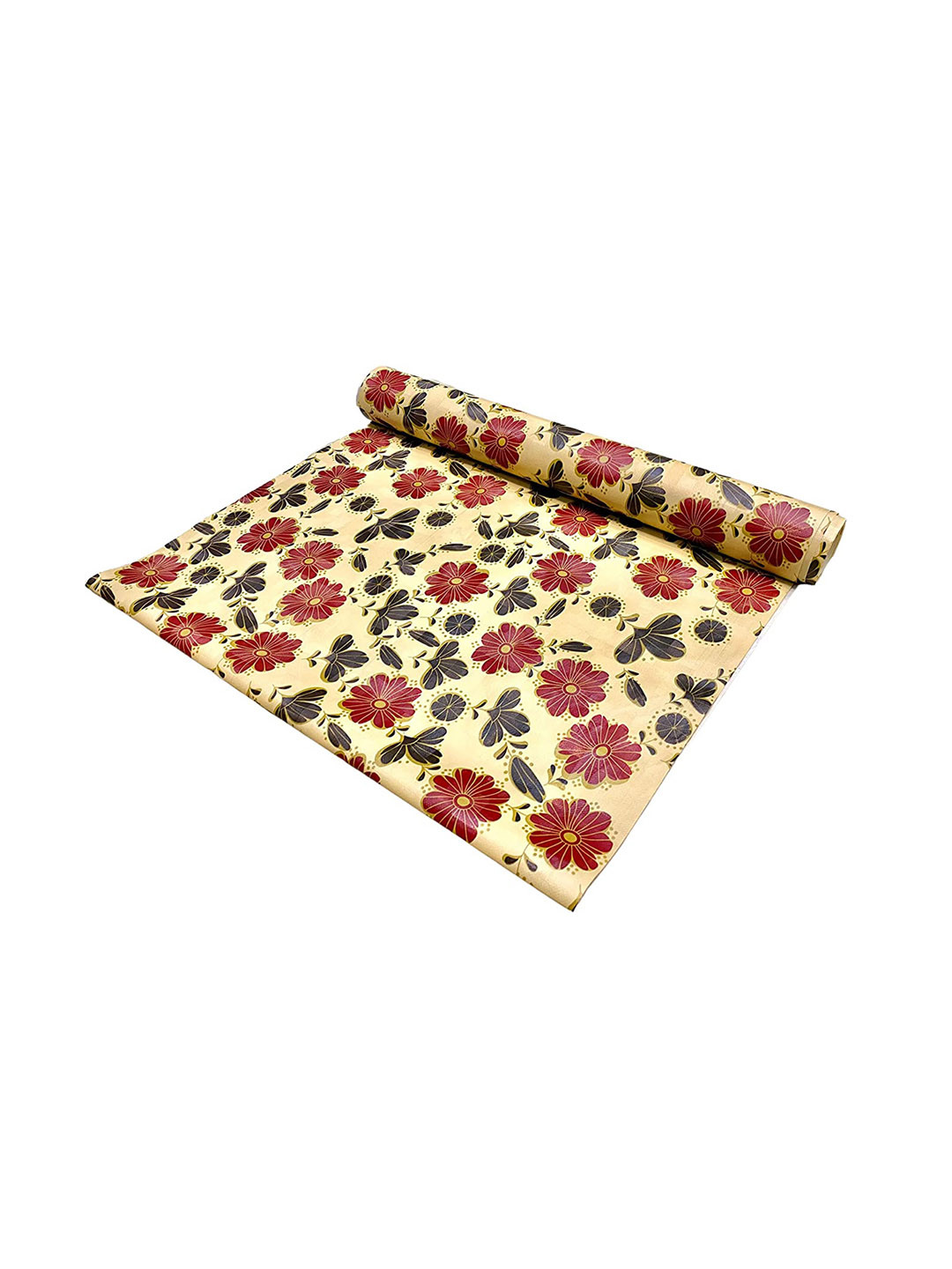 Dakshya Industries Beige & Brown Sarso Printed Anti Slip Shelf Mat Roll