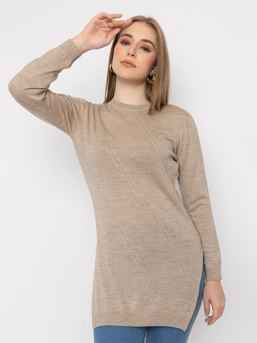 ARMISTO Self Design Woollen Monochrome Tunics