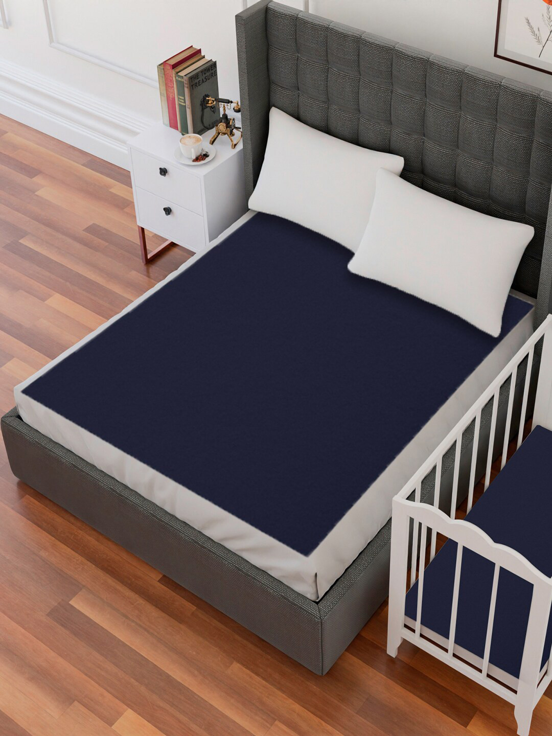 AVI Dark Blue Quilted Cotton Waterproof Mattress Protector