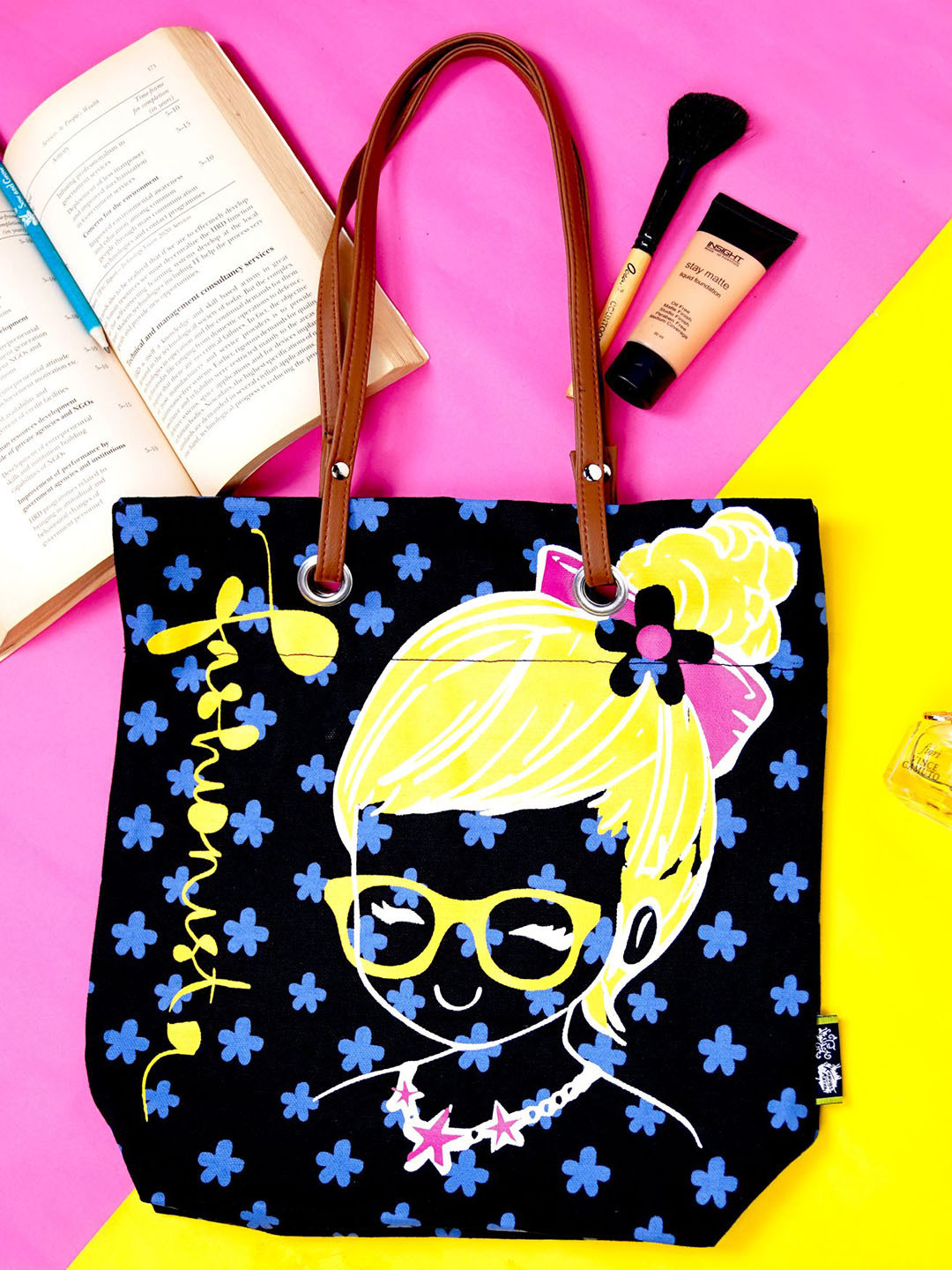 Kanvas Katha Printed Oversized Canvas Reusable Shopper Tote Bag