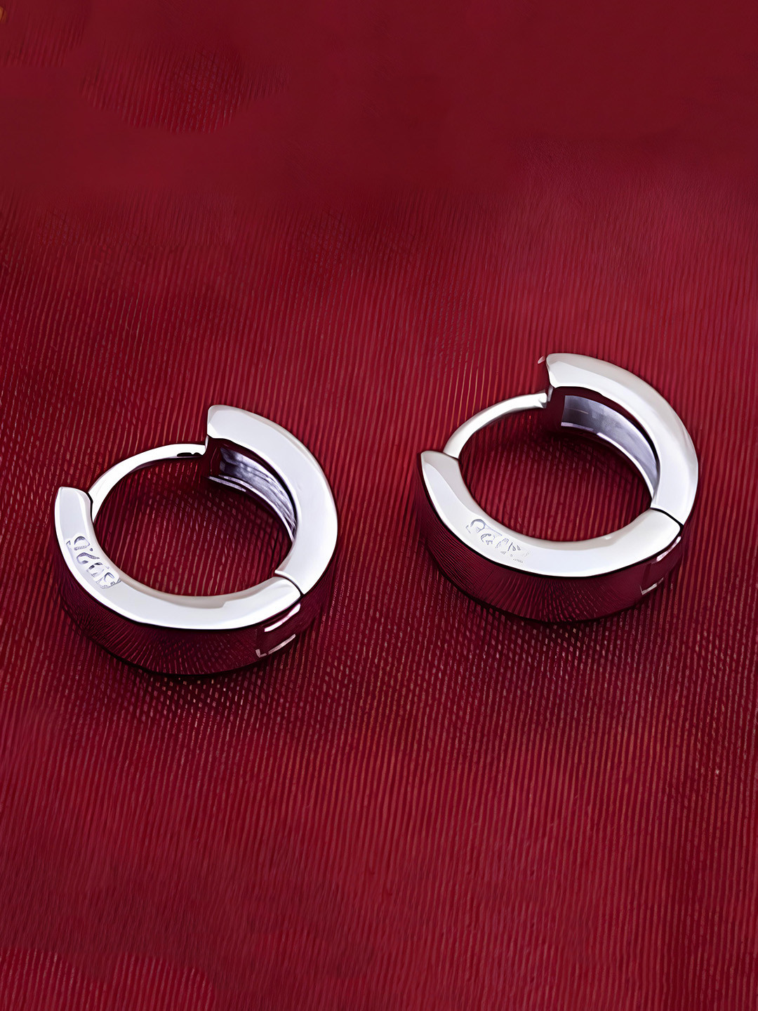 KARISHMA KREATIONS Silver Plated Half Hoop Earrings