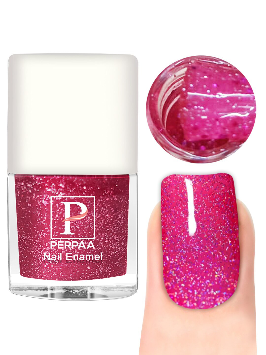 PERPAA Broken Diamond Glitter Light Reflective UV Gel Nail Enamel 5 ml - Light Pink 98