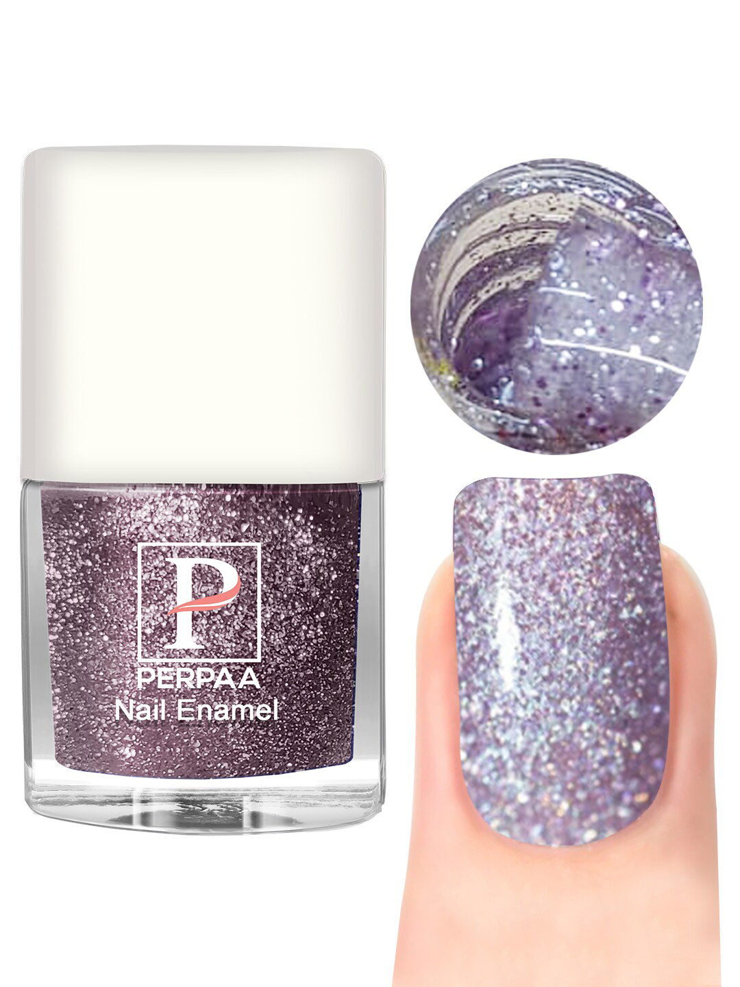 PERPAA Broken Diamond Glitter Light Reflective UV Gel Nail Enamel 5 ml - Lavender 94