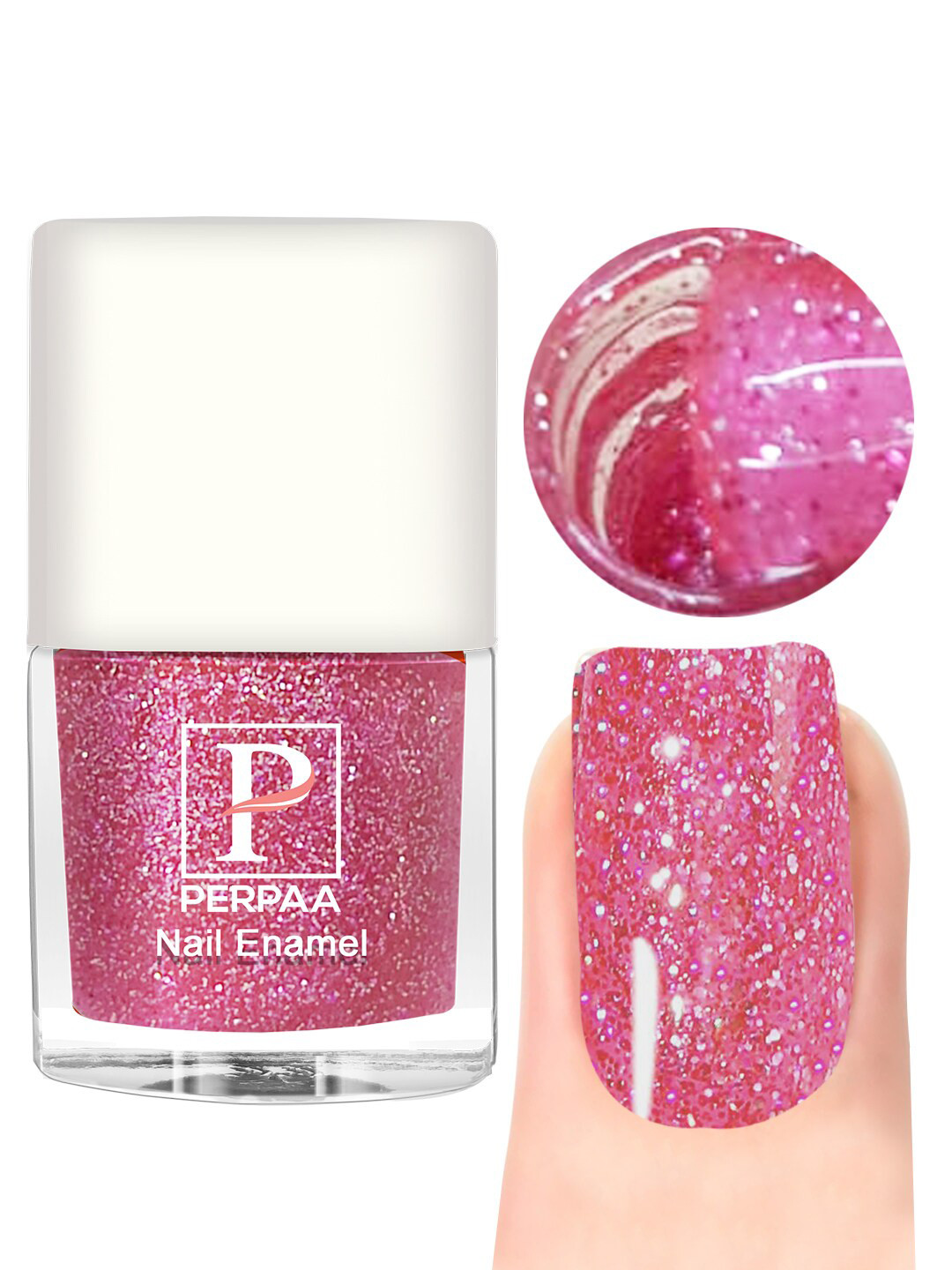 PERPAA Broken Diamond Glitter Light Reflective UV Gel Nail Enamel 5 ml - Baby Pink 97
