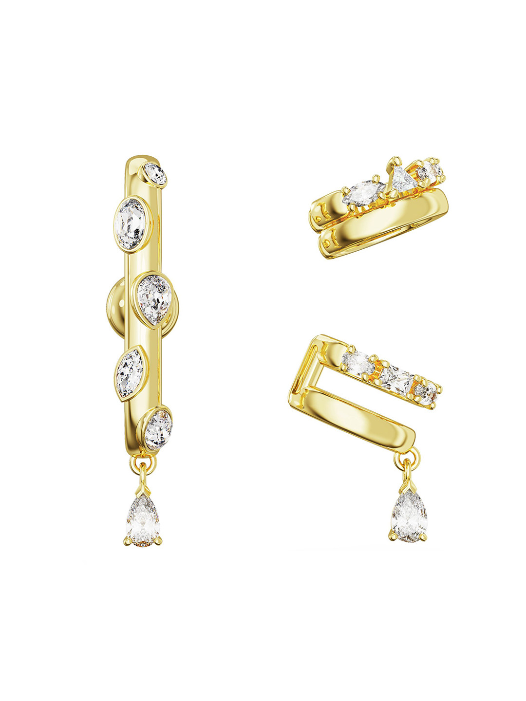 SWAROVSKI White Contemporary Ear Cuff Earrings