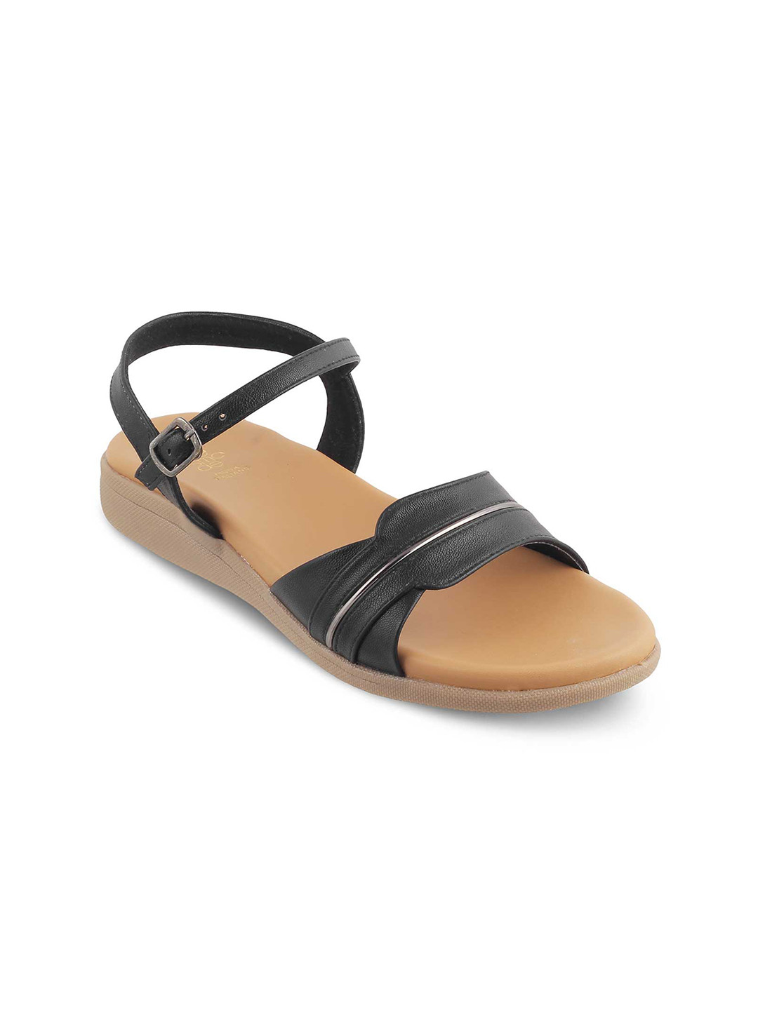 Tresmode ETIENNE Open Toe Flats With Buckle Closure