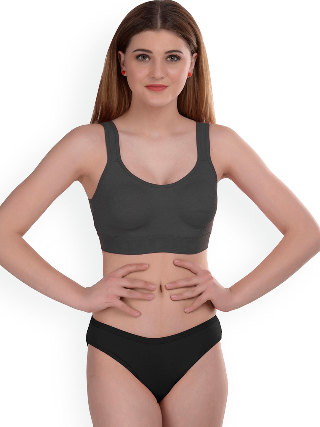 PIBU Non Padded Non-Wired Comfortable Cotton Lingerie Set