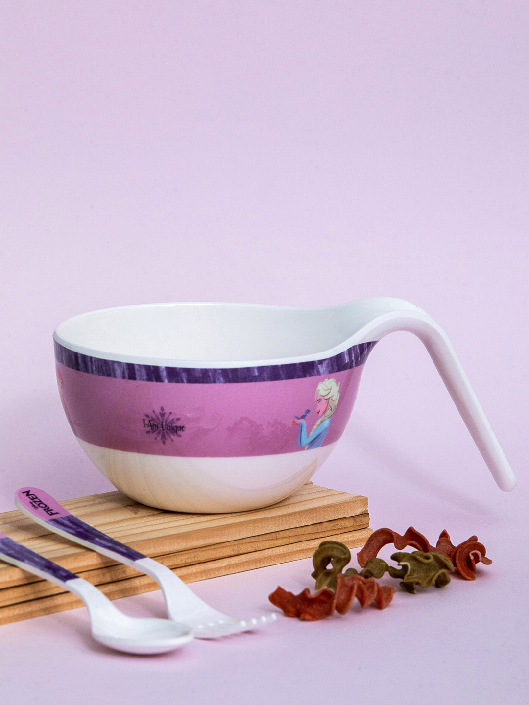 Servewell Frozen White Cartoon Characters Melamine Dishwasher Safe 3 Piece Dinner Set