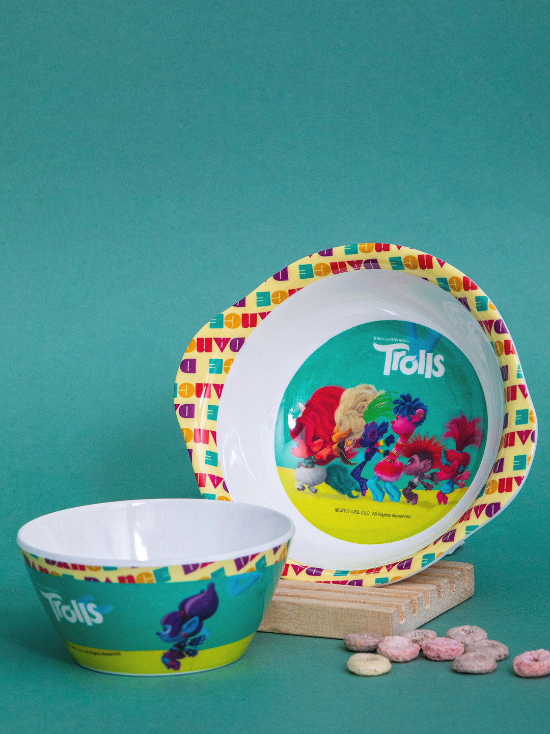 Servewell White & Red 2 Pieces Text or Slogans Printed Melamine Glossy Bowls