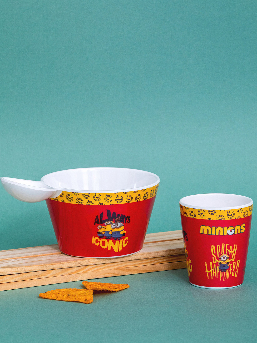 Servewell White & Red 2 Pieces Text or Slogans Printed Melamine Glossy Bowl