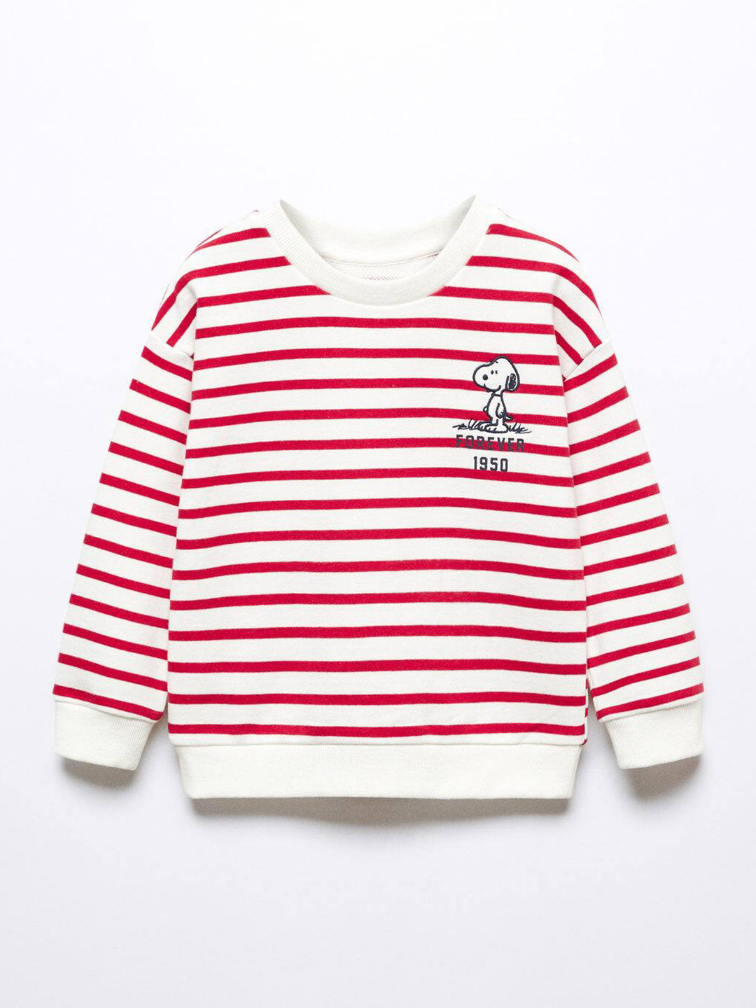 Buy Mango Kids Boys Striped Snoopy Dog Pure Cotton Sweatshirt