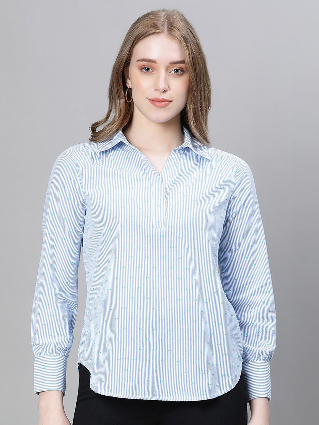 Oxolloxo Striped Organic Cotton Shirt Style Top