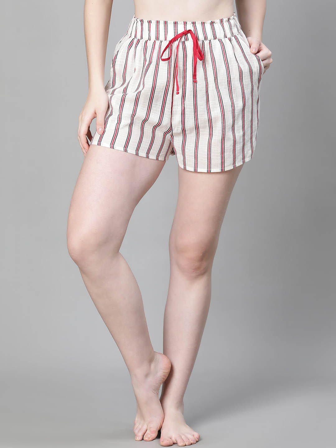 Oxolloxo Women Striped Cotton Swim Bottoms