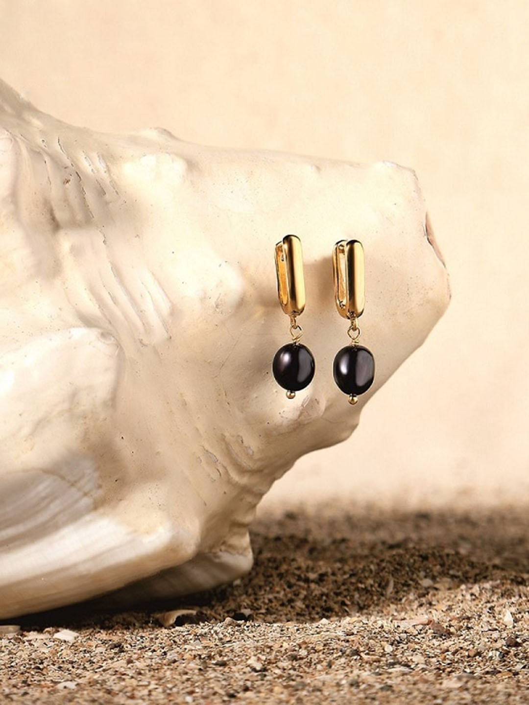 Accessorize London 14K Gold-Plated Z Pearl Huggie Earring