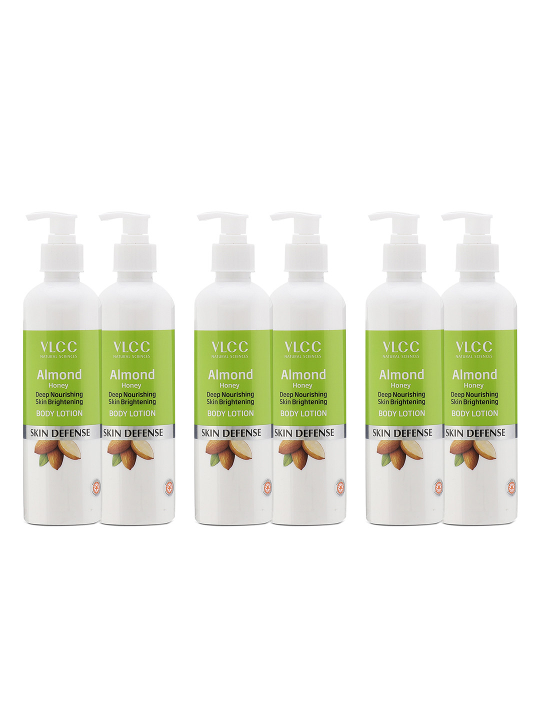 VLCC Skin Defense Set Of 6 Almond Honey Nourishing & Brightening Body Lotion - 350ml Each