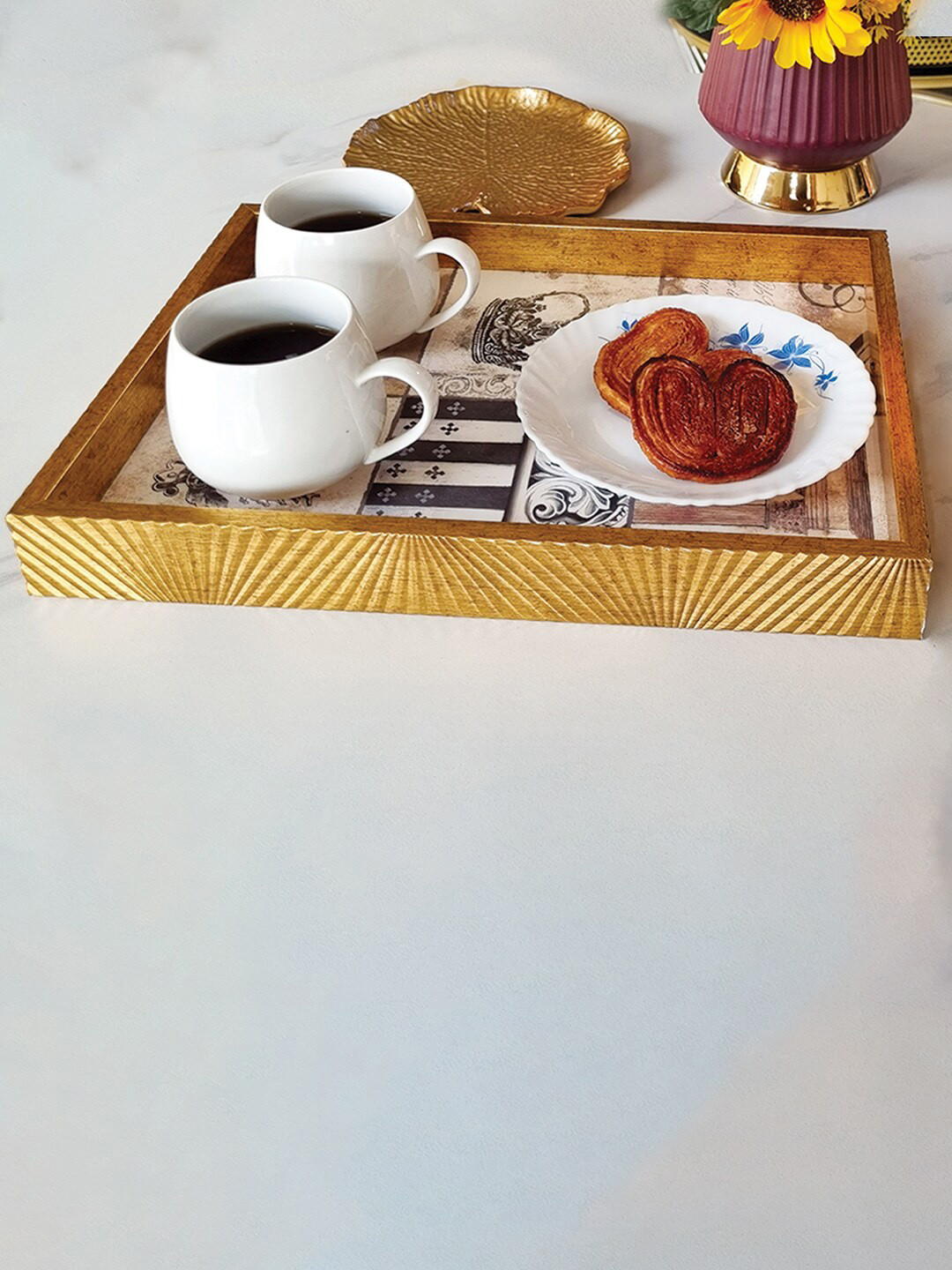 Art Street Brown Wooden Rectangular Serving Tray