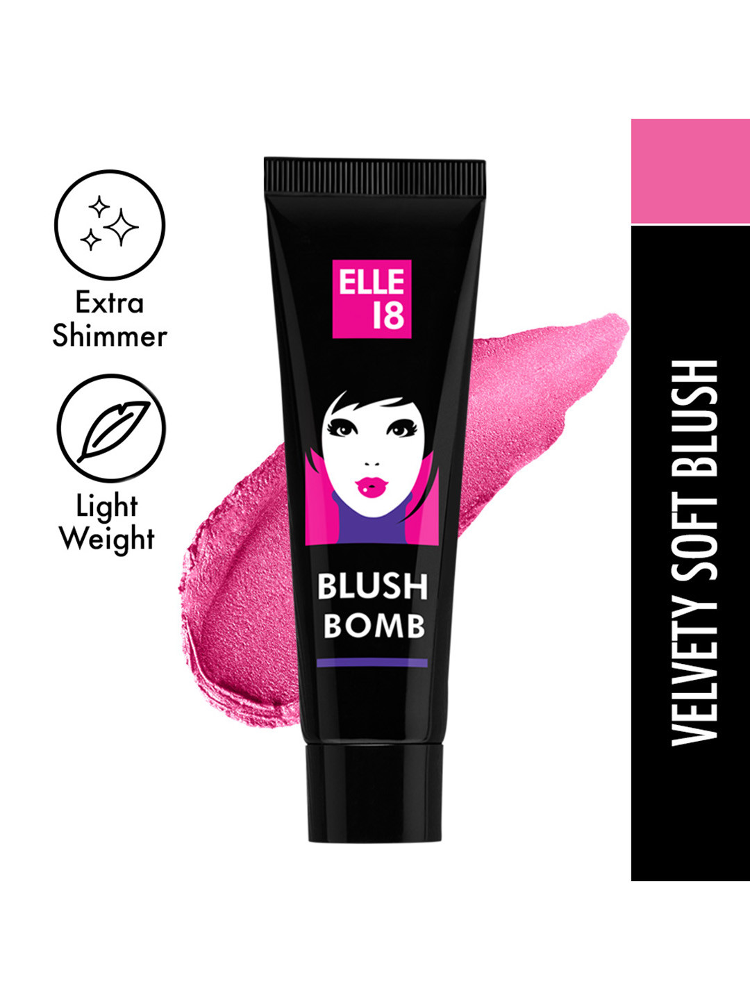 ELLE 18  Lightweight Blushbomb For Shimmery Tint & Velvety Soft Texture 9ml - 02 Pink