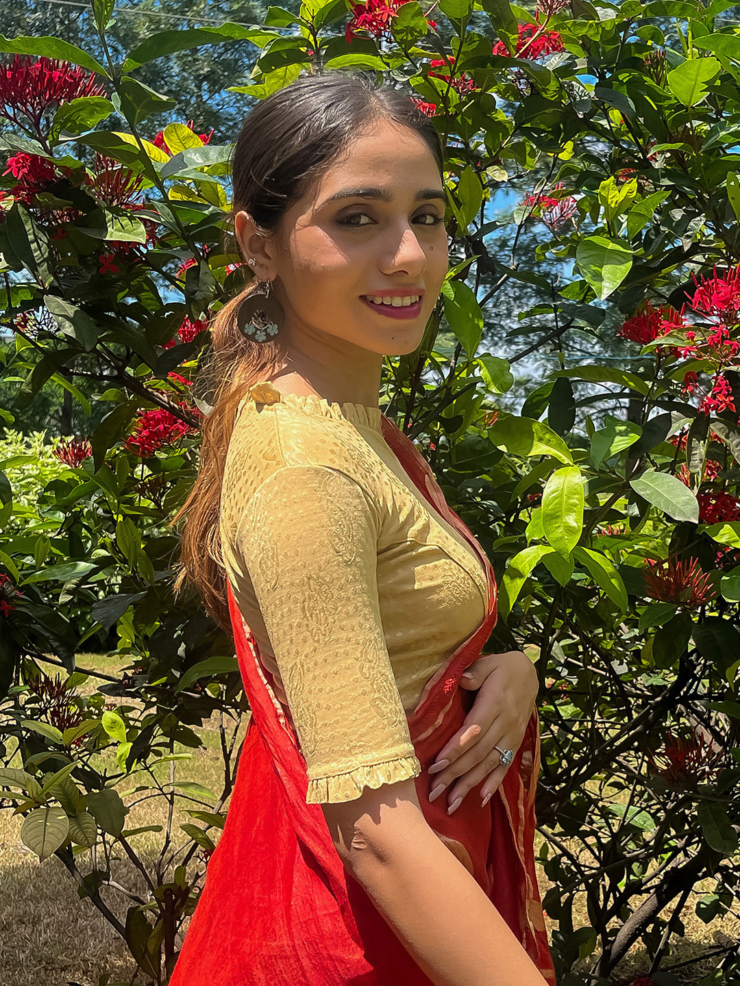 Bindigasm's Advi Self-Designed Jacquard Saree Blouse