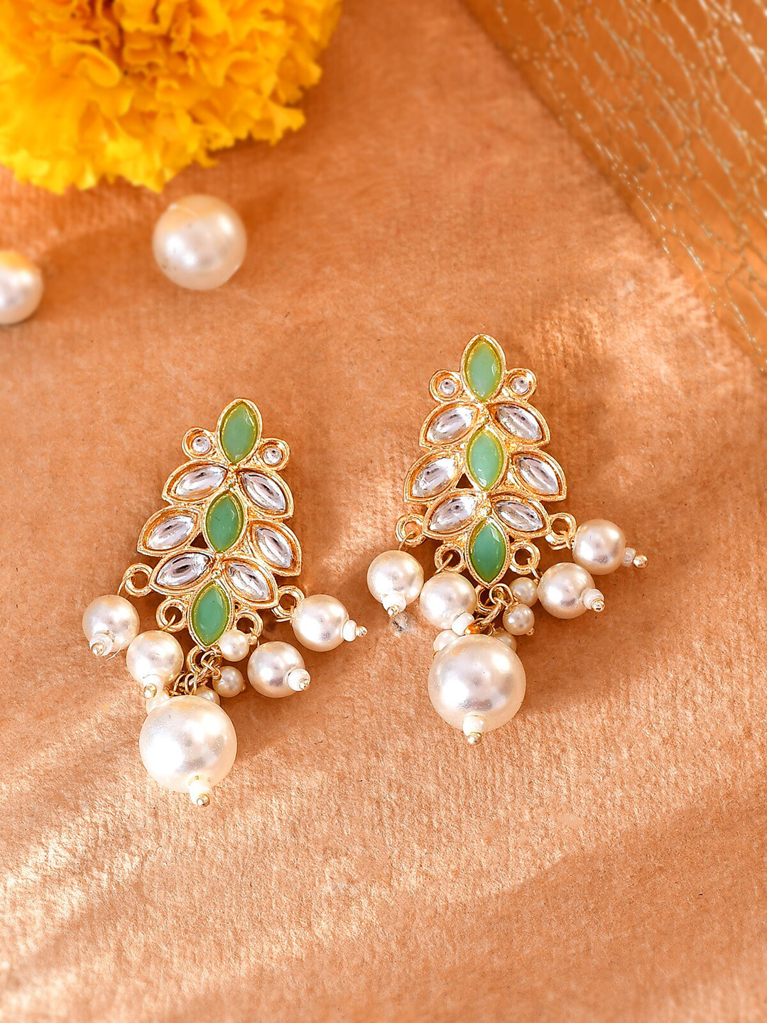 AQUASTREET Gold-Plated Enamel Simple Stud Traditional Earrings