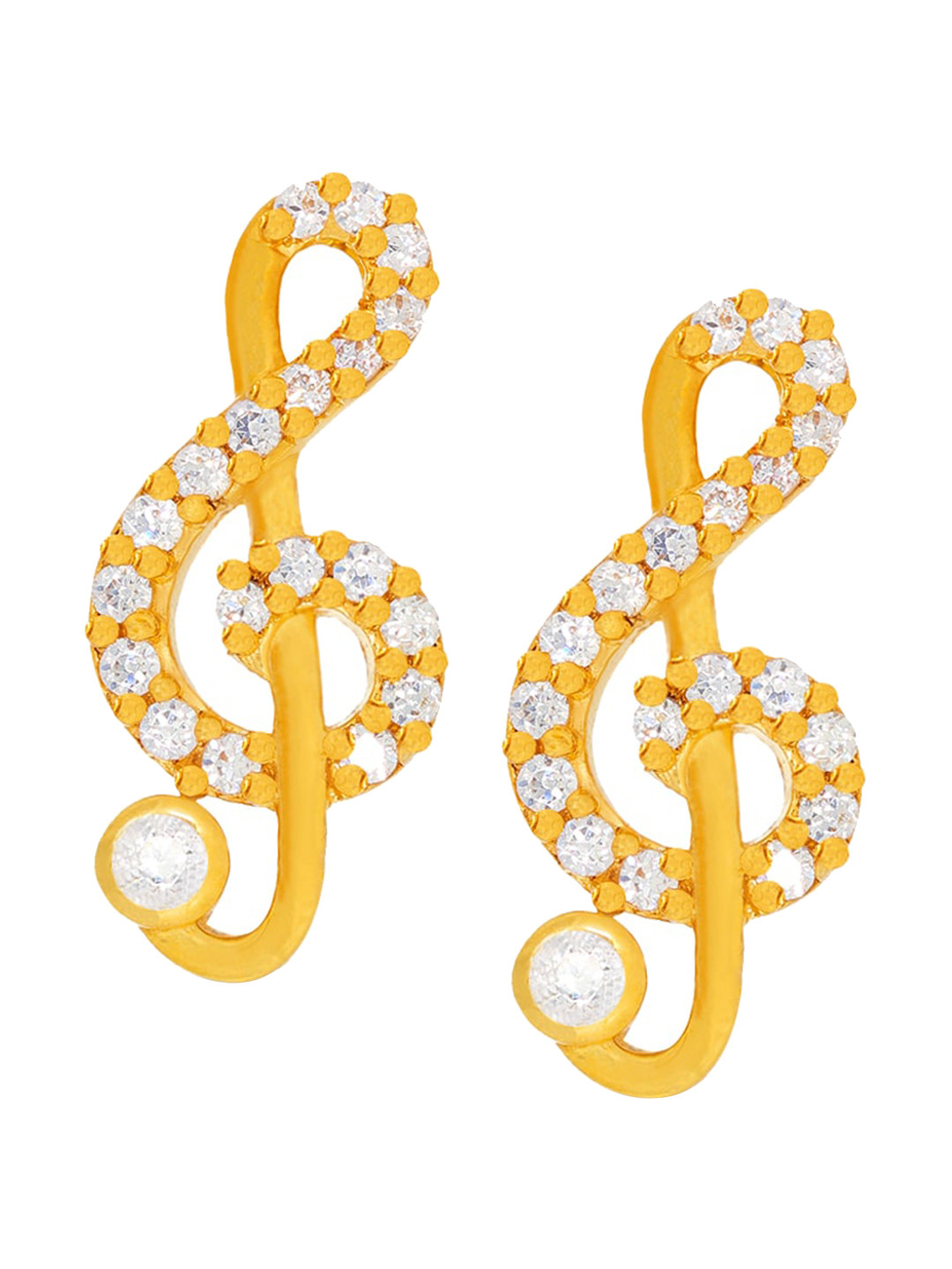 BHIMA 22K Hallmark 916 Purity Yellow Gold Symphony Stone Stud