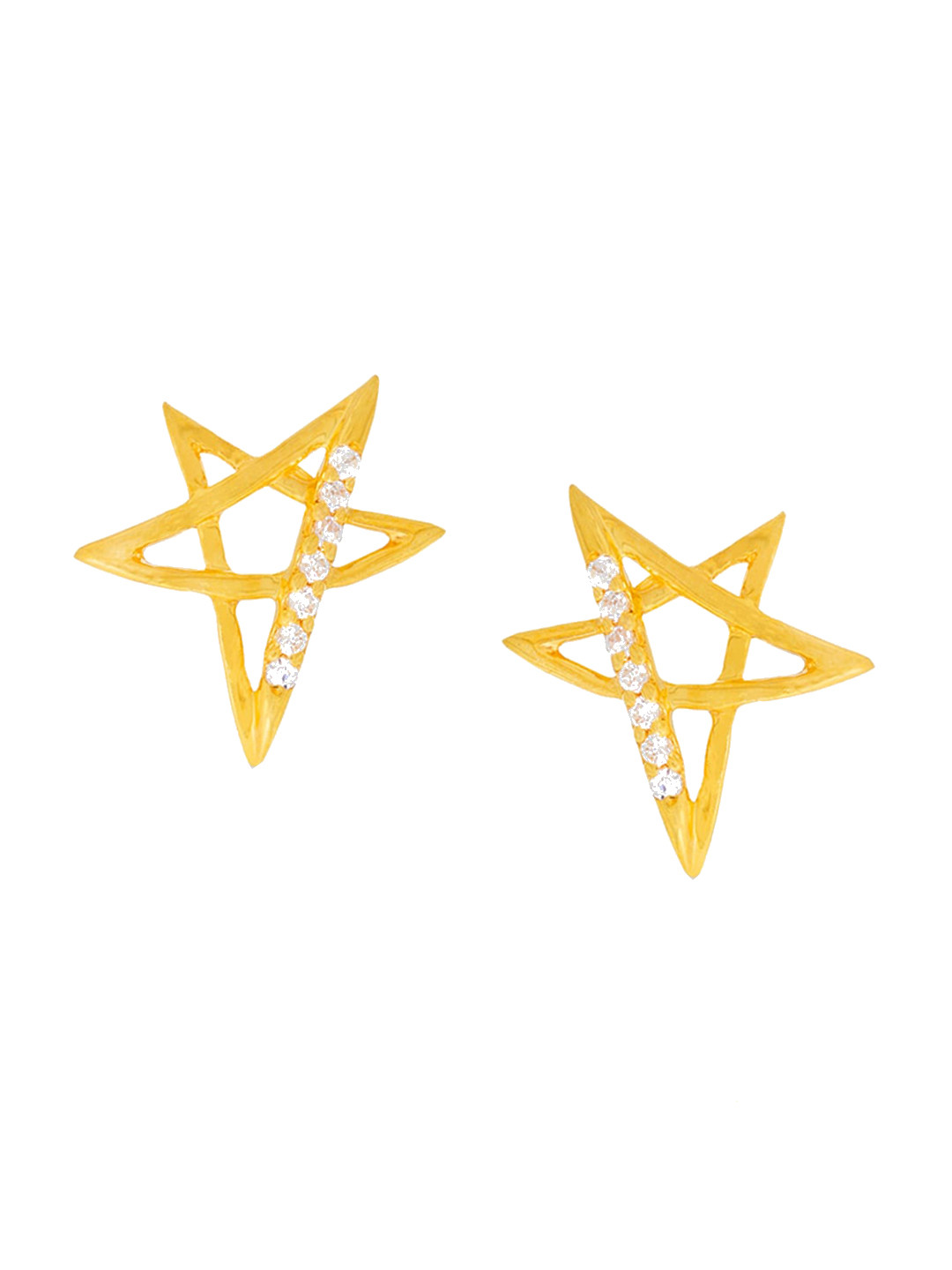 BHIMA 22K Hallmark 916 Purity Yellow Gold Star Stone Stud