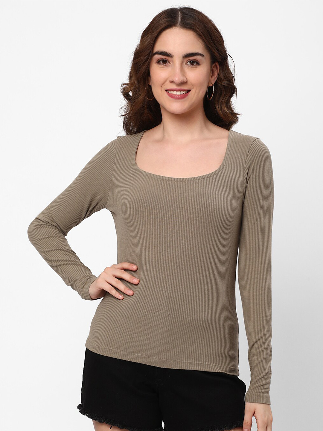 R&B Scoop Neck Fitted Top