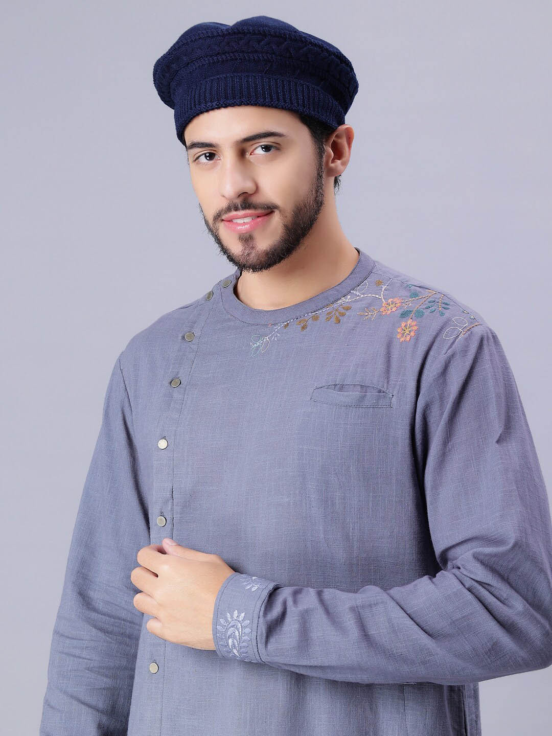 Bharatasya Men Knitted Cotton Beanie