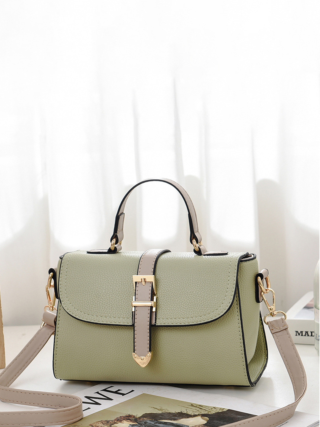 Angeline Textured Structured Satchel Bag