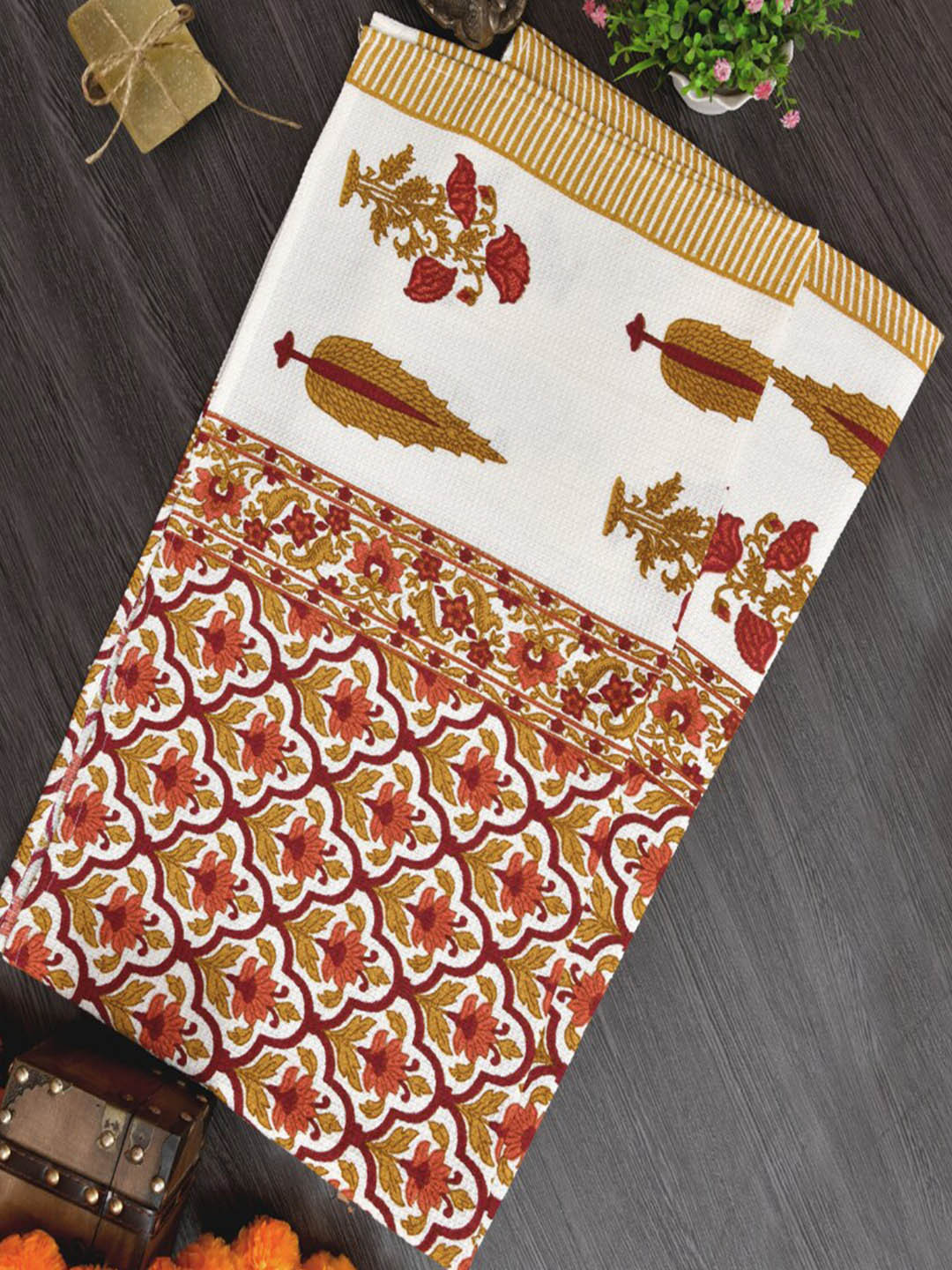 EasyGoods Red Cotton 150 GSM Towels Set