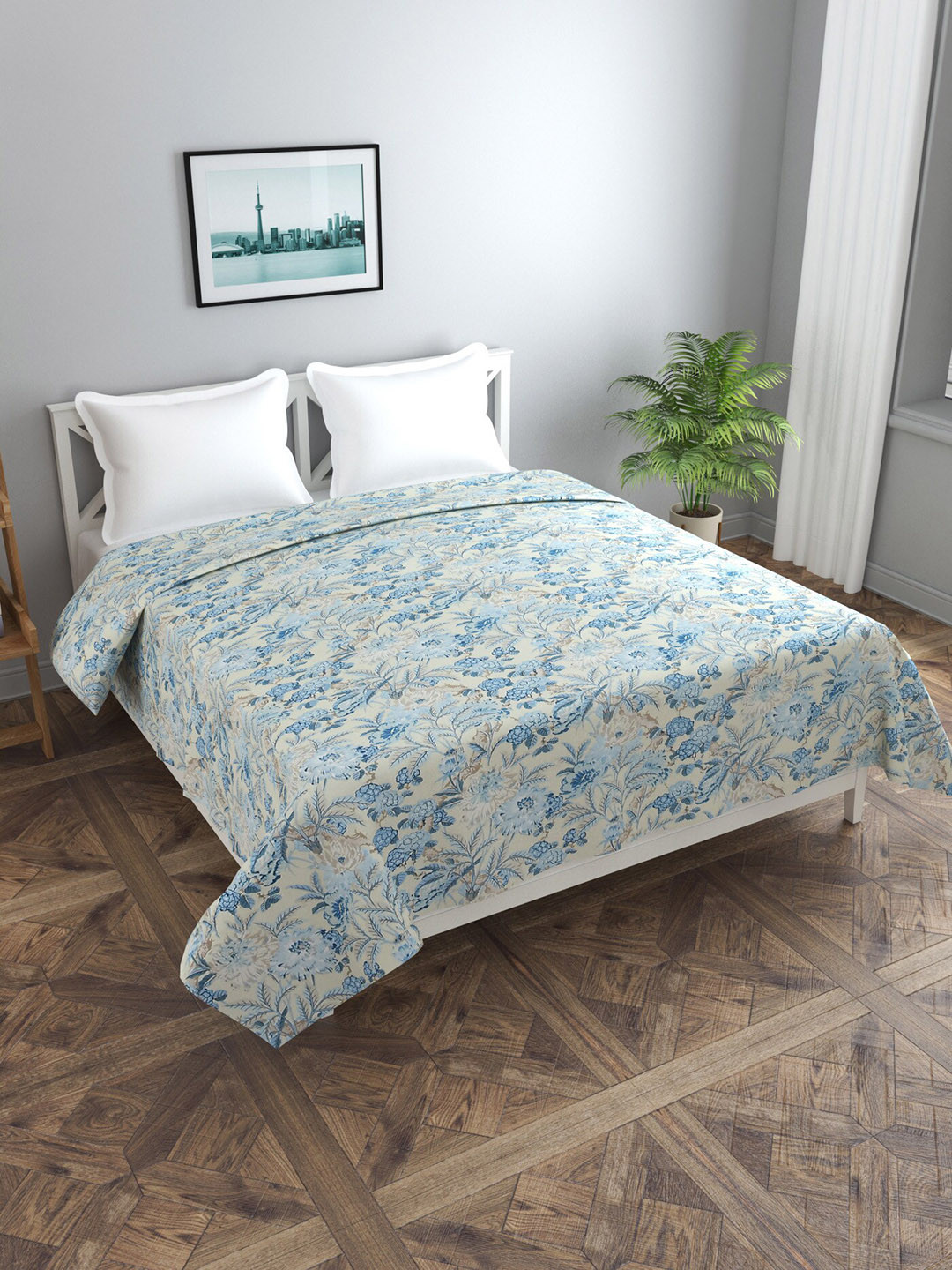 MORADO Blue Printed Double King Duvet Cover